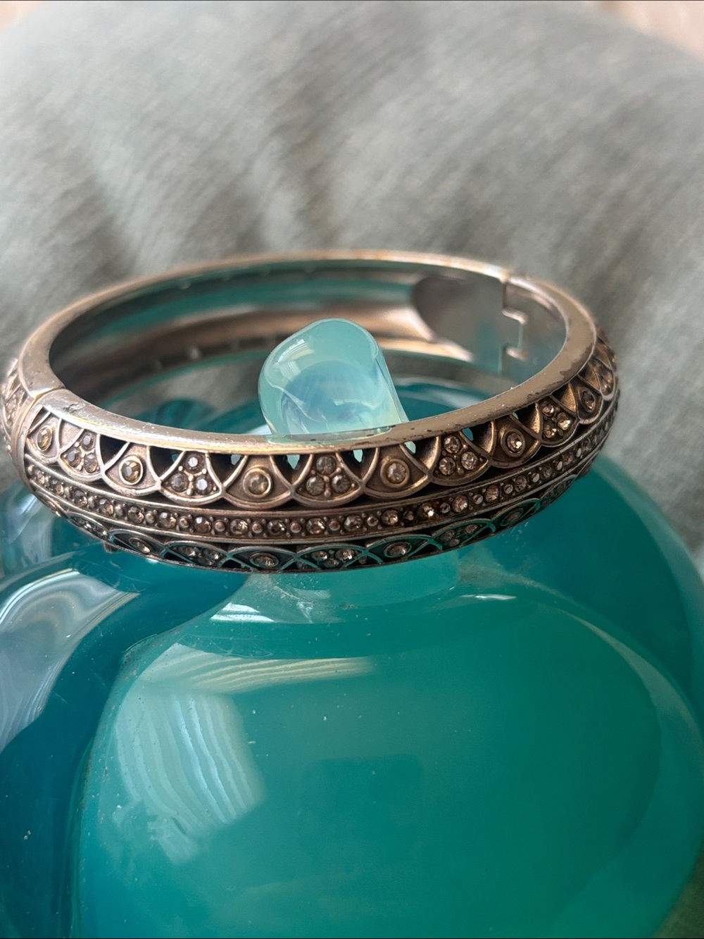 Brighton Mumtaz Silver Filigree Bracelet with hinged clasp